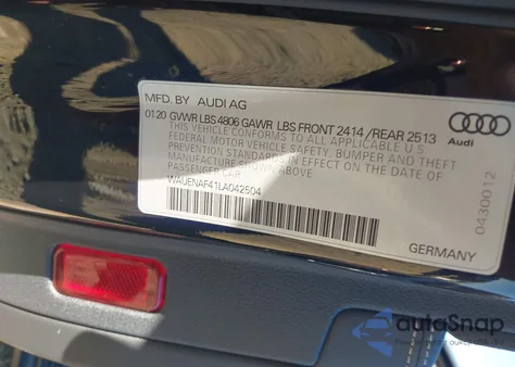 2020 Audi A4 Premium Plus 45 Tfsi Quattro S Tronic из США, поврежденный, VIN WAUENAF41LA042504